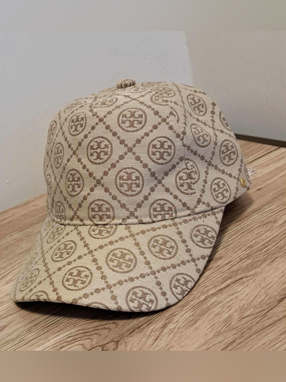 Tory Burch Olive and Beige Patterned Cap
